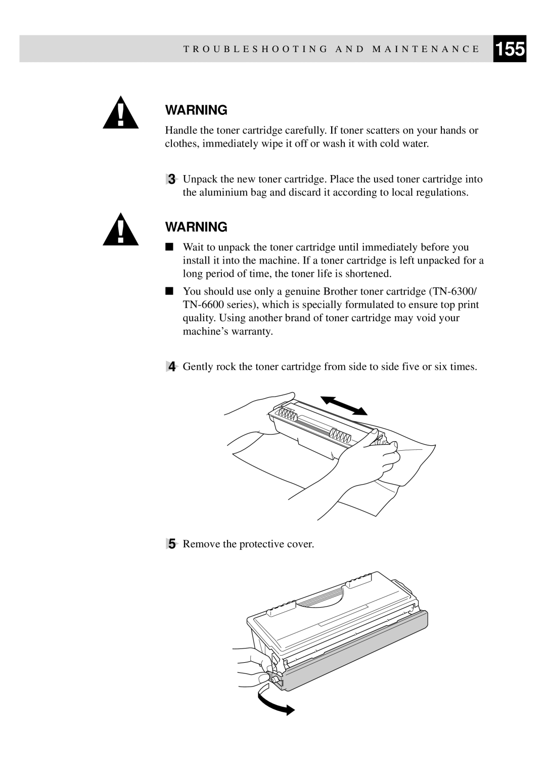 Brother MFC-9650, FAX-8350P owner manual Troubleshooting a N D M a I N T E N a N C E 