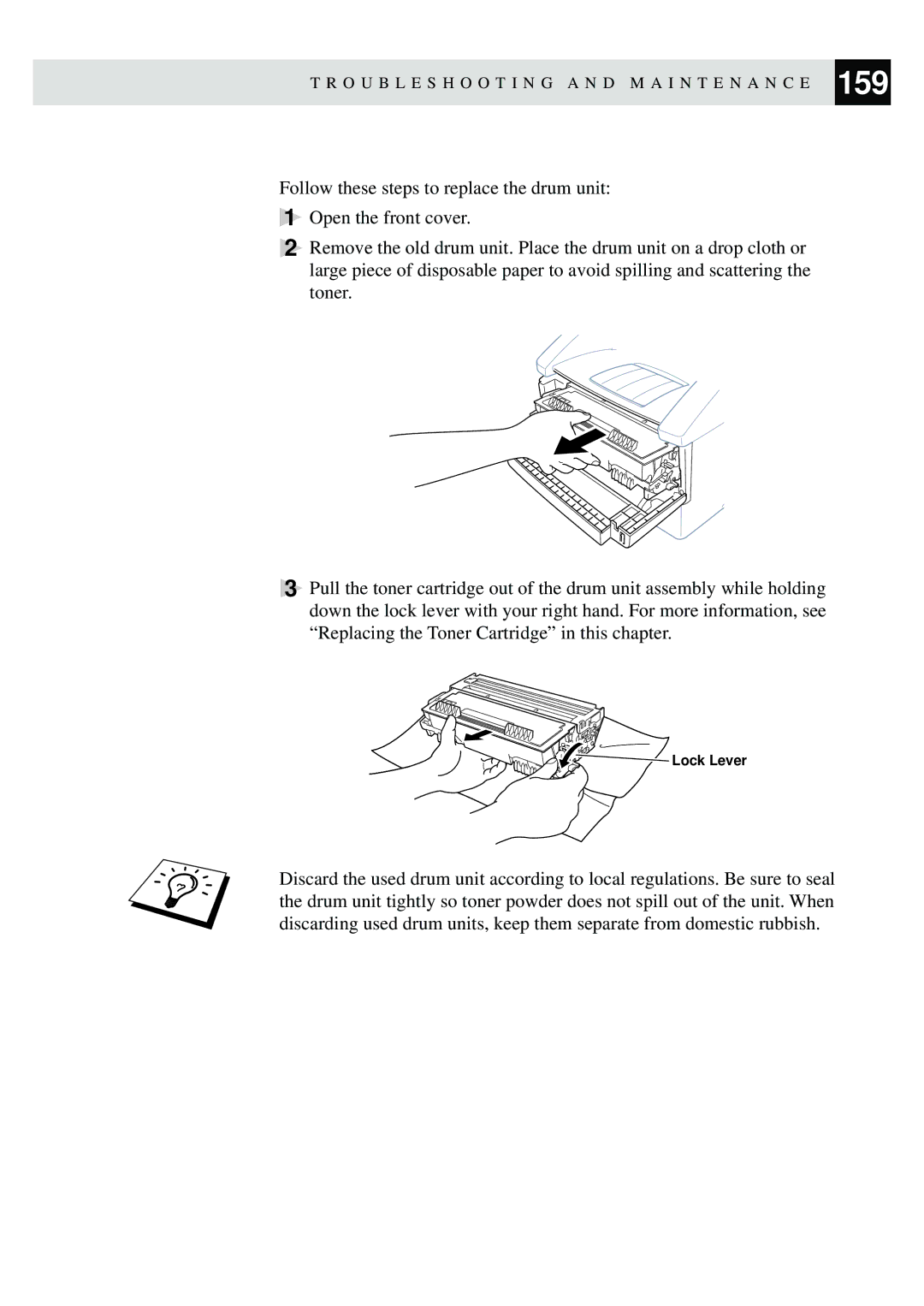 Brother MFC-9650, FAX-8350P owner manual Lock Lever 