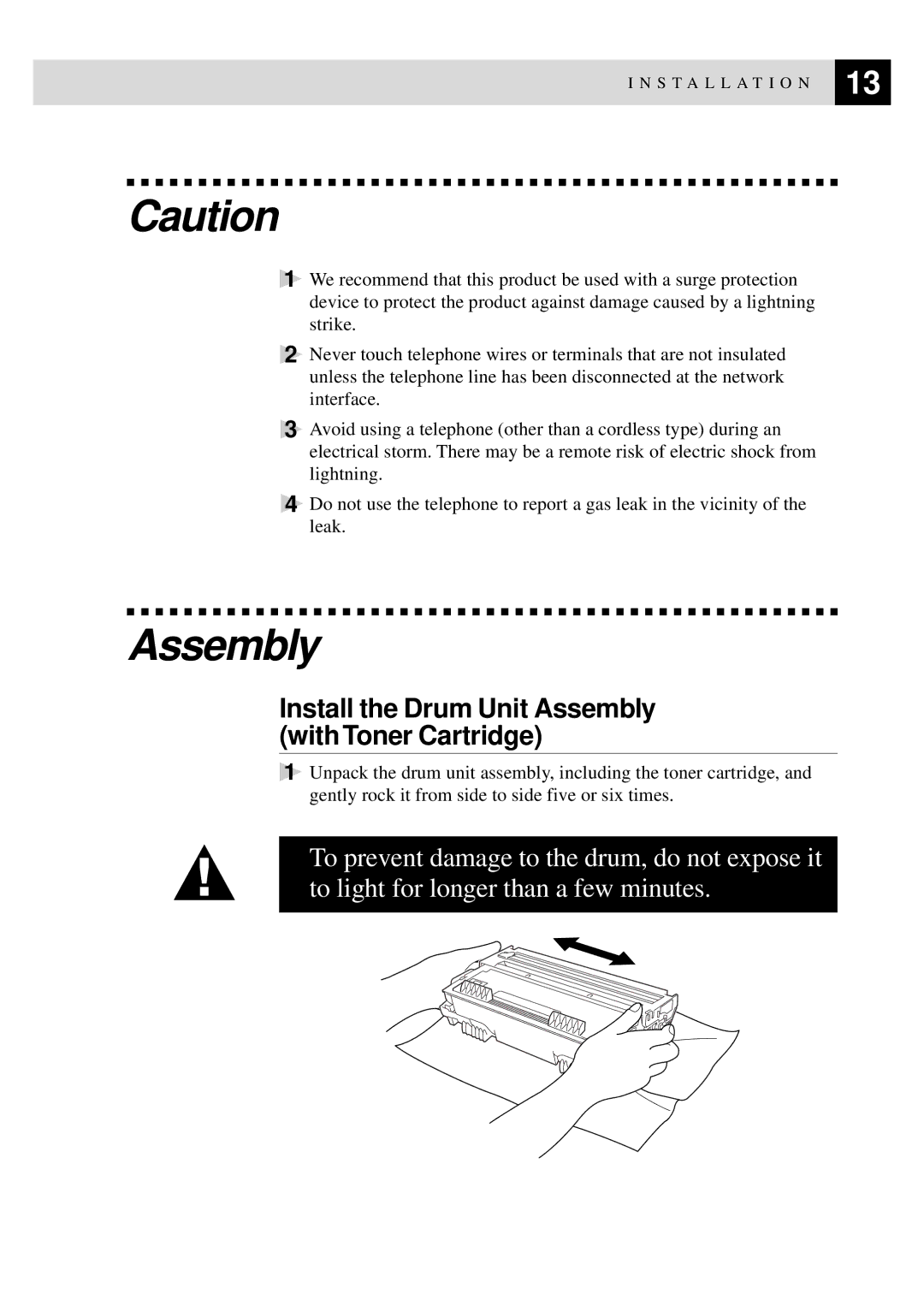 Brother MFC-9650, FAX-8350P owner manual Install the Drum Unit Assembly With Toner Cartridge 