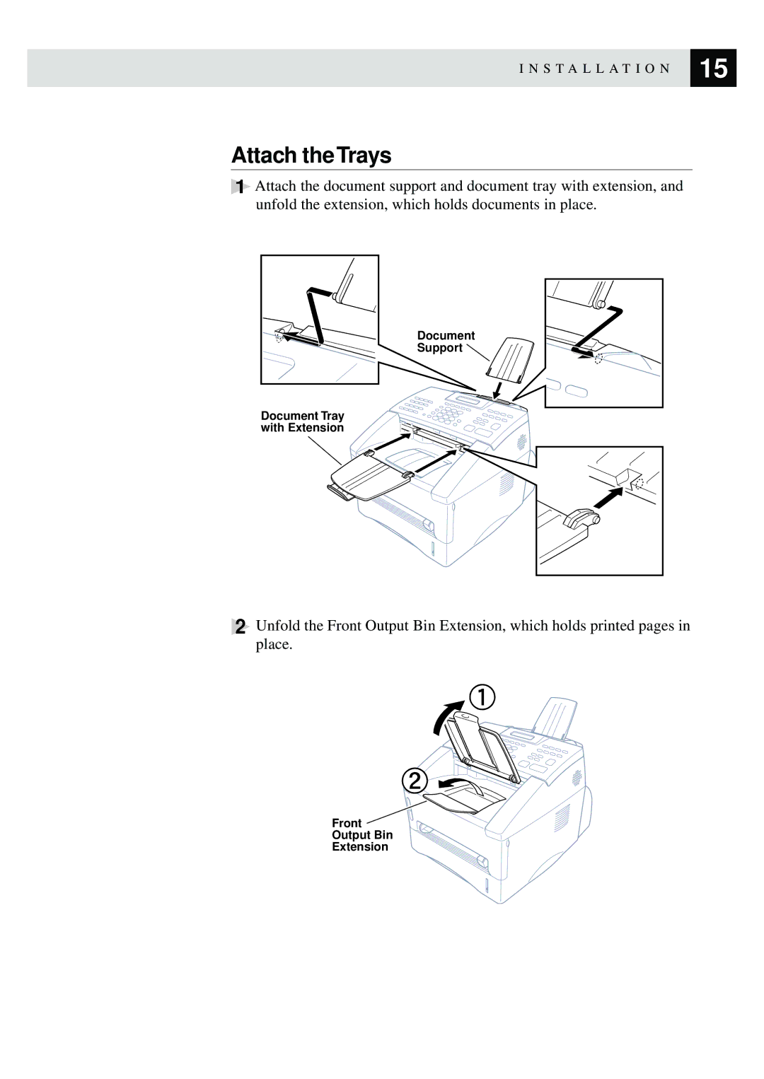 Brother MFC-9650, FAX-8350P owner manual Attach the Trays 