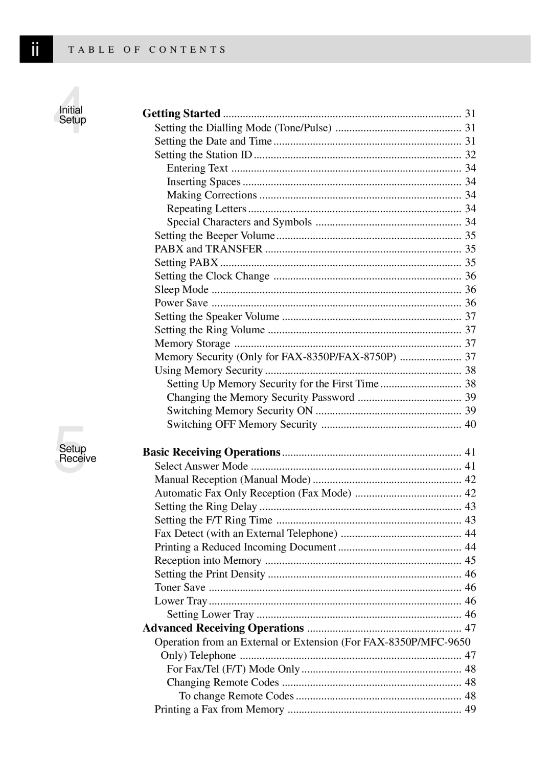 Brother FAX-8350P, MFC-9650 owner manual To change Remote Codes 