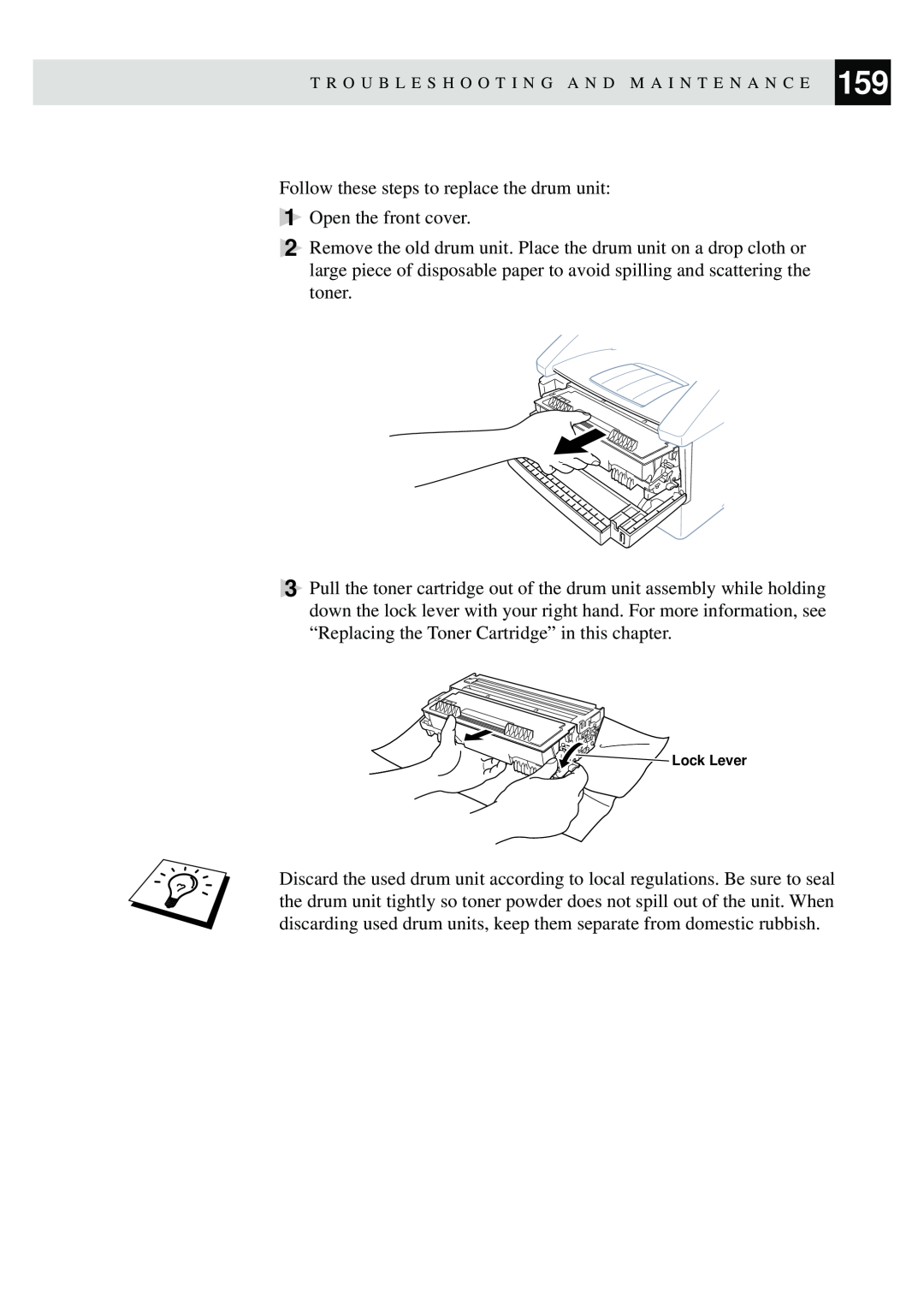 Brother MFC-9650, FAX-8350P owner manual Follow these steps to replace the drum unit 1 Open the front cover 
