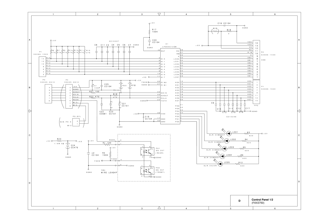 Brother FAX-8650P service manual Control Panel 1/2 