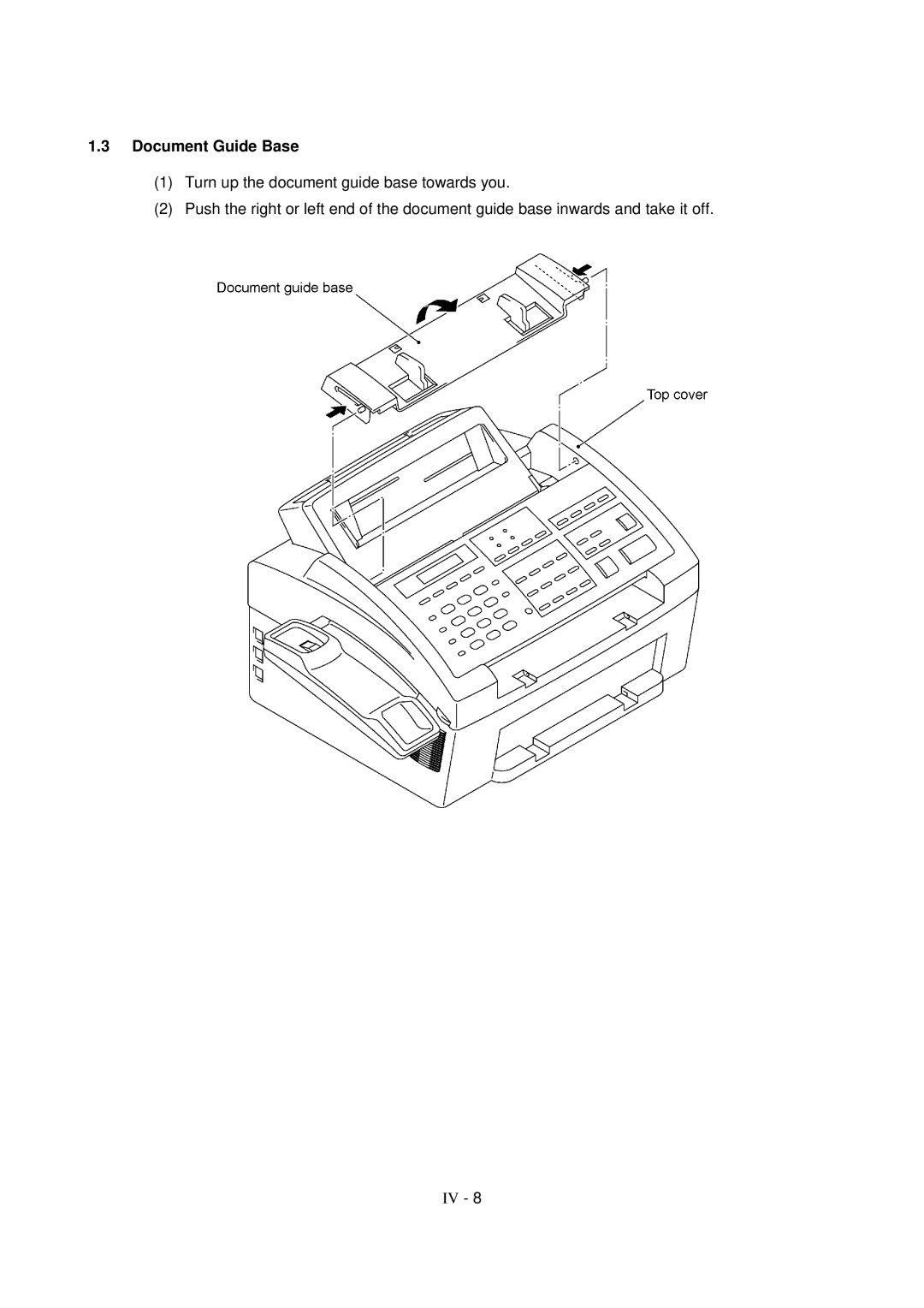 Brother FAX-8650P service manual Document Guide Base 