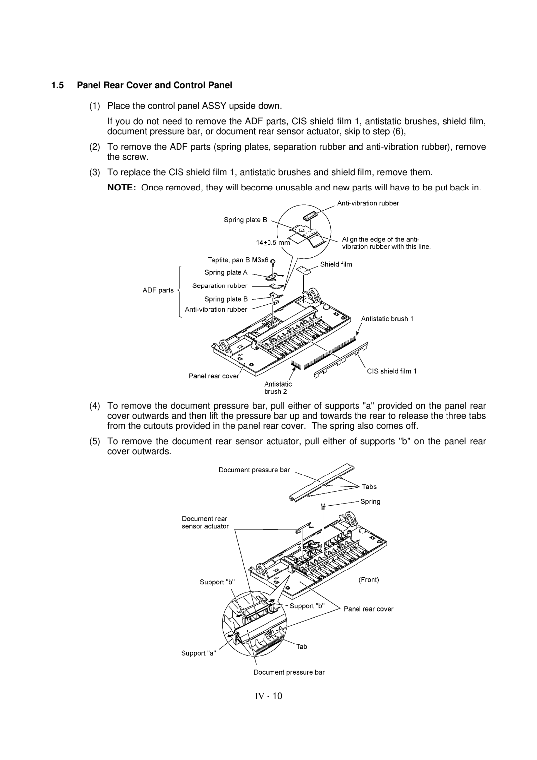 Brother FAX-8650P service manual Panel Rear Cover and Control Panel 