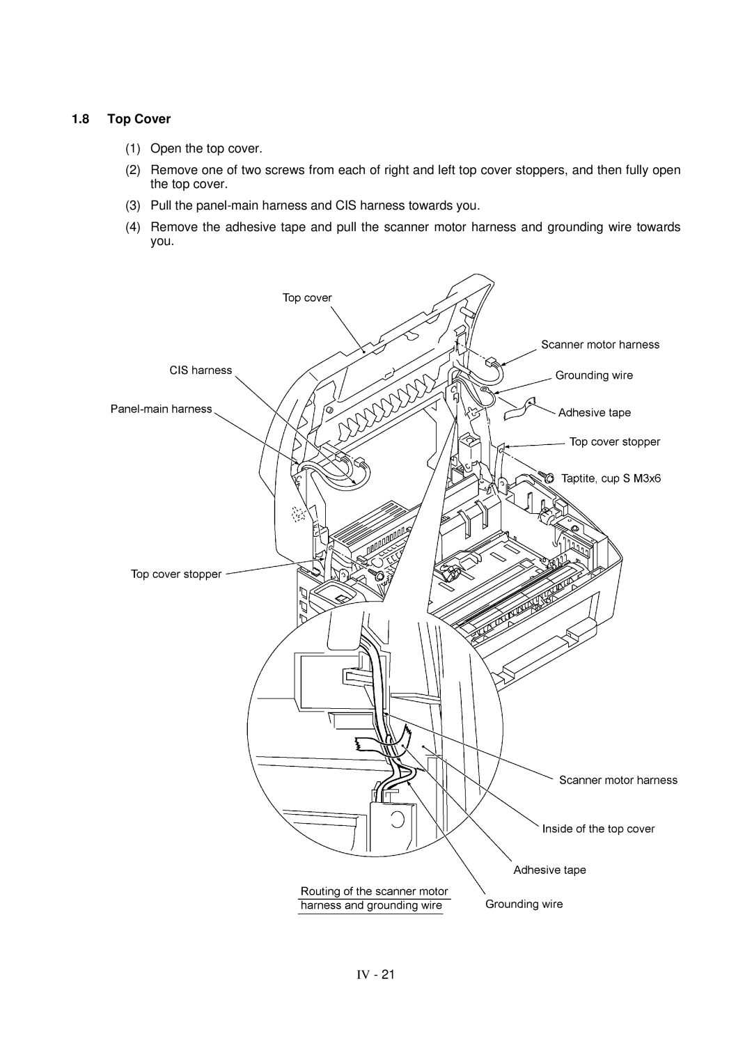 Brother FAX-8650P service manual Top Cover 