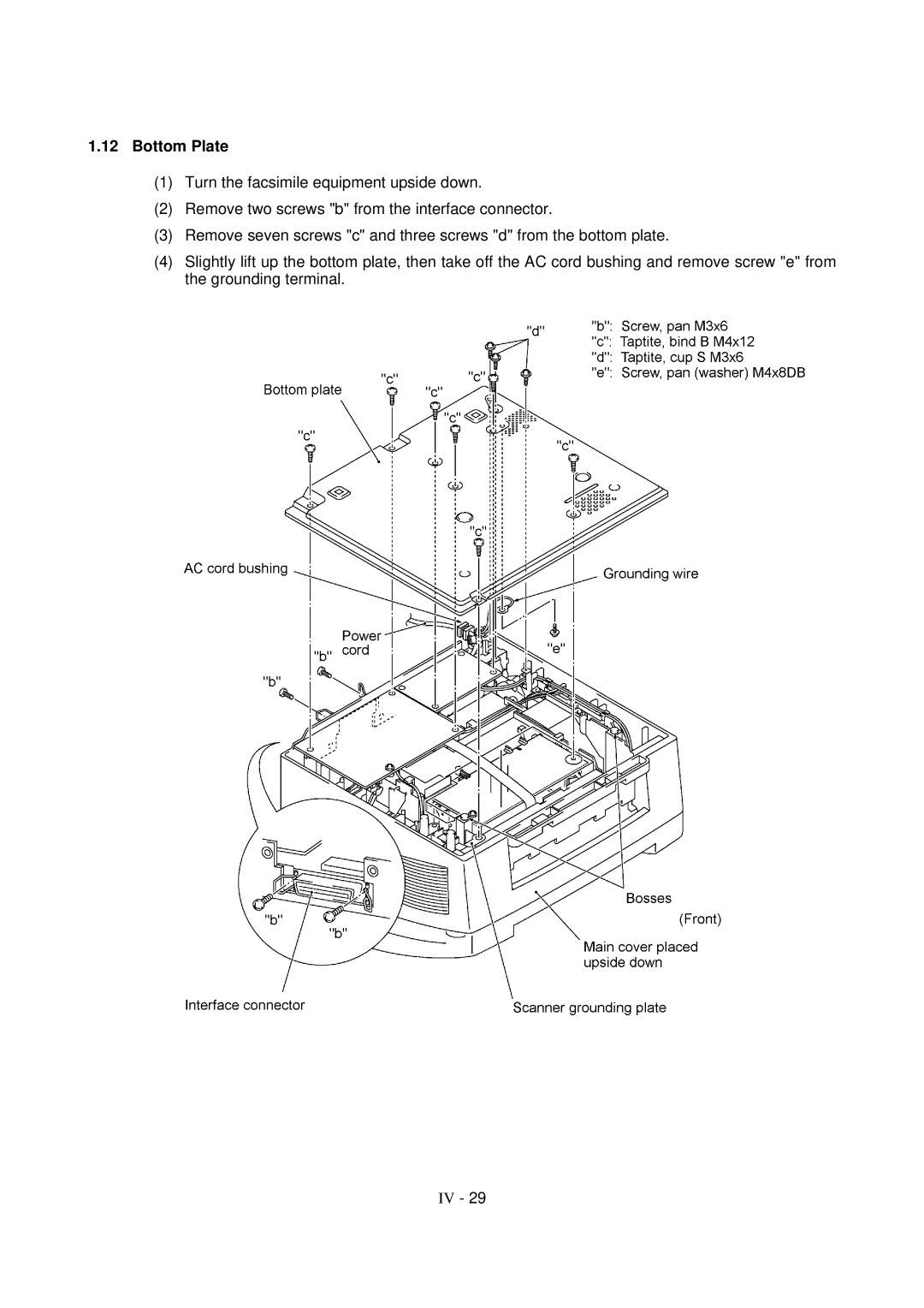 Brother FAX-8650P service manual Bottom Plate 