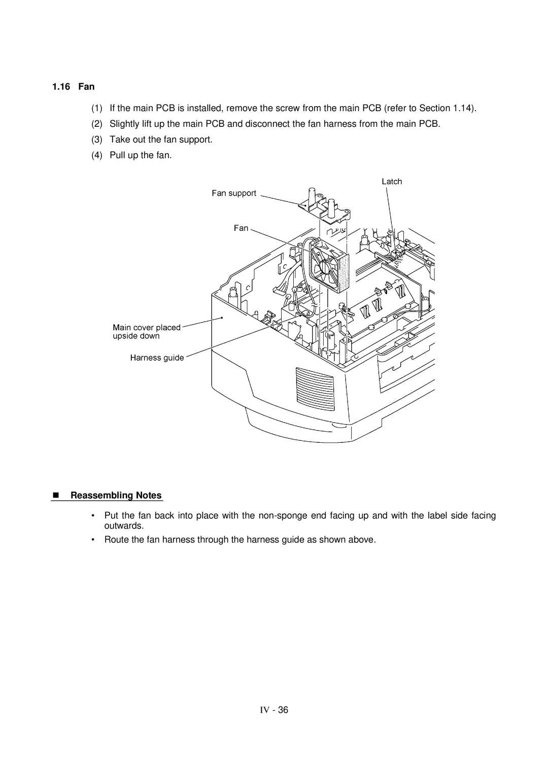 Brother FAX-8650P service manual 16 Fan 