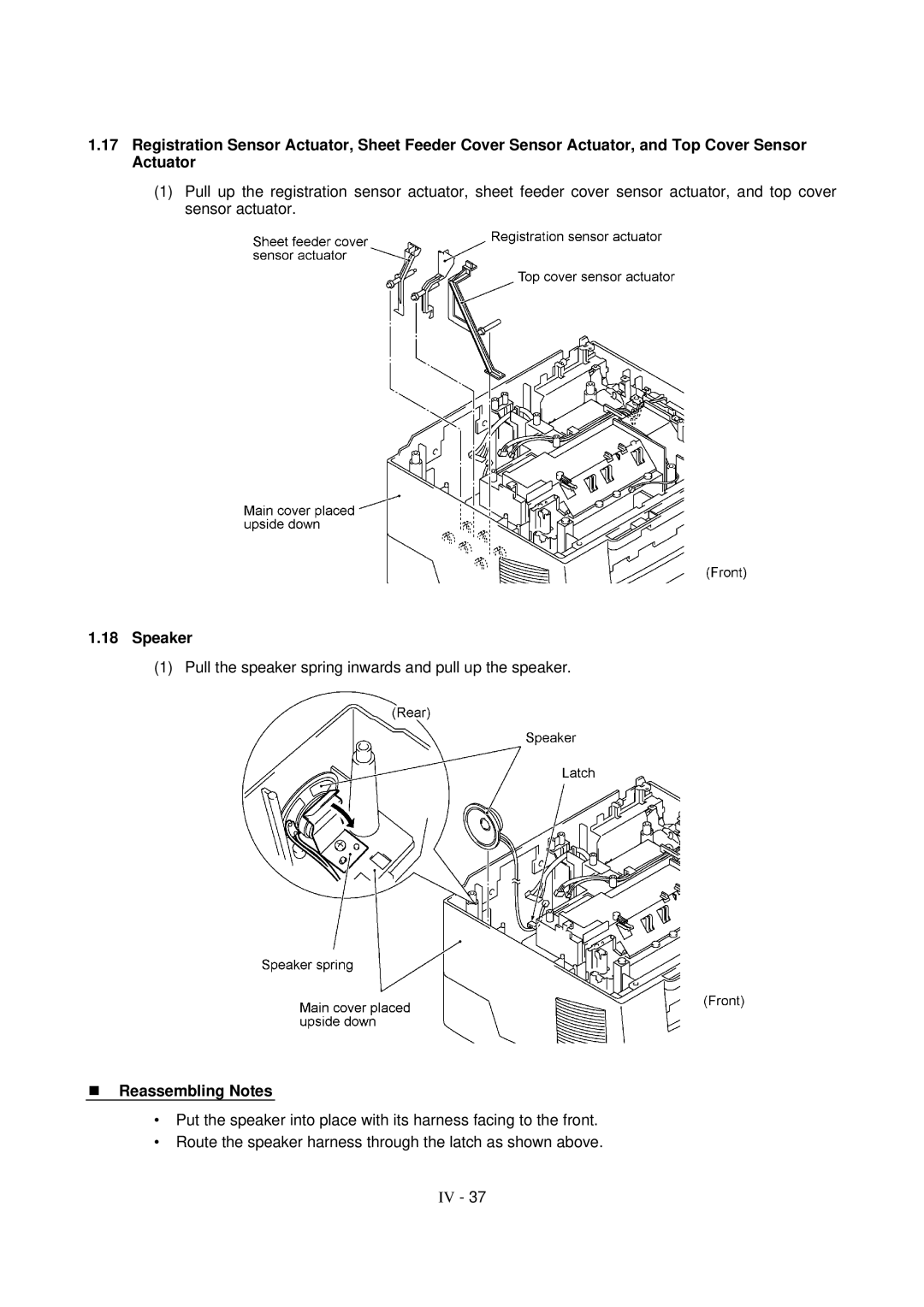 Brother FAX-8650P service manual Speaker 