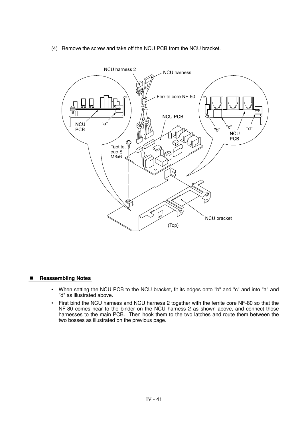 Brother FAX-8650P service manual Reassembling Notes 