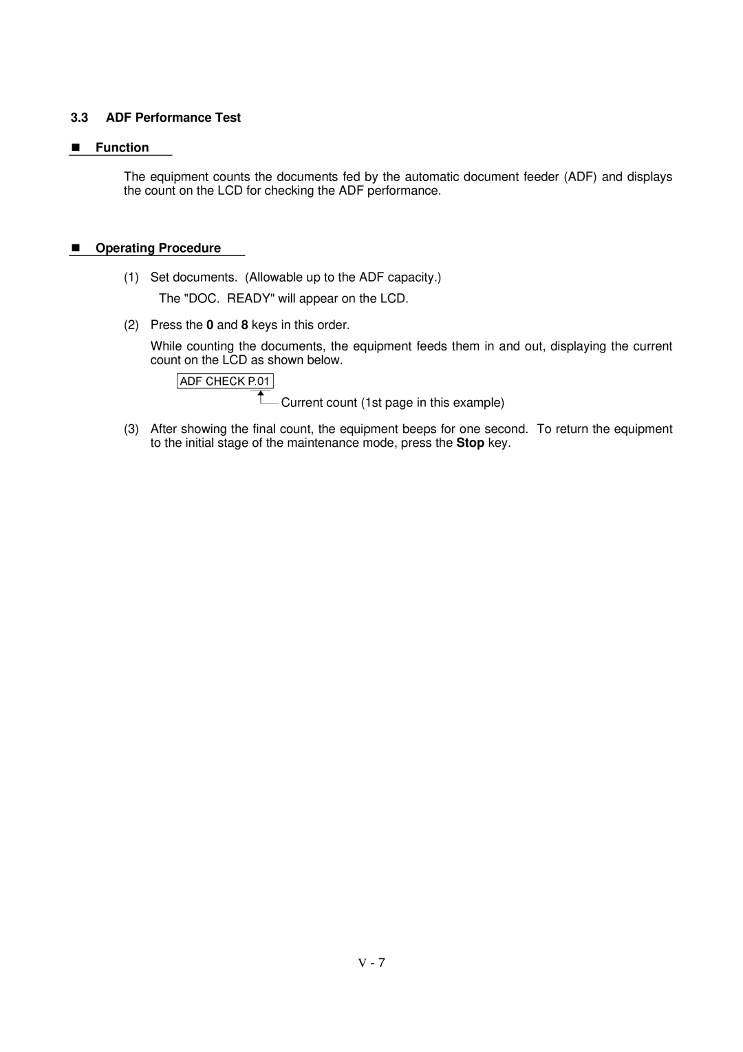 Brother FAX-8650P service manual ADF Performance Test Function 