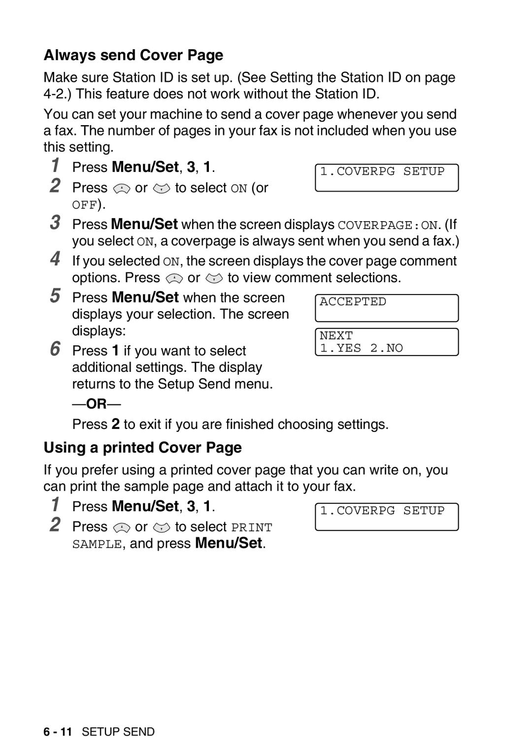 Brother FAX-T98 manual Always send Cover, Using a printed Cover 