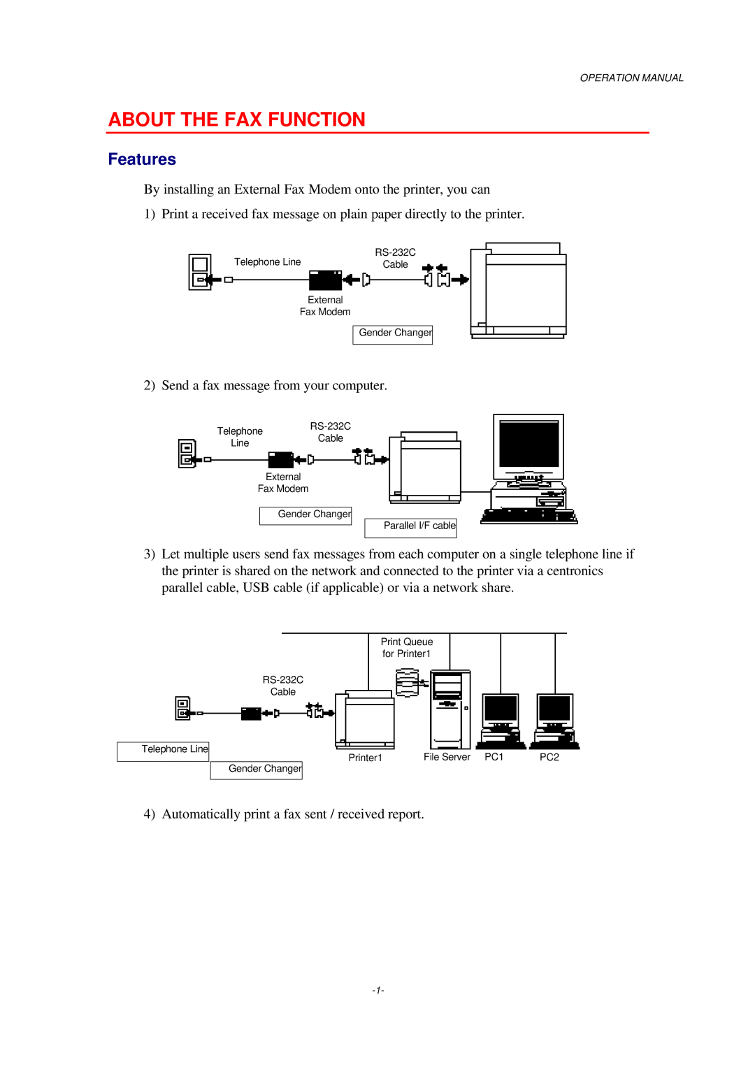 Brother Fax operation manual About the FAX Function, Features 