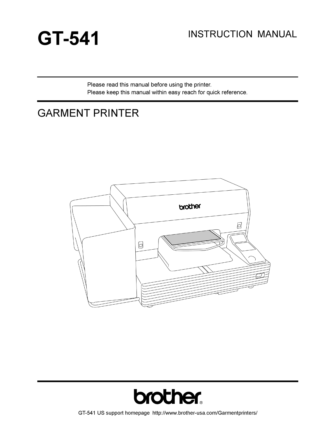 Brother GT541, GT-%$! instruction manual GT-541 