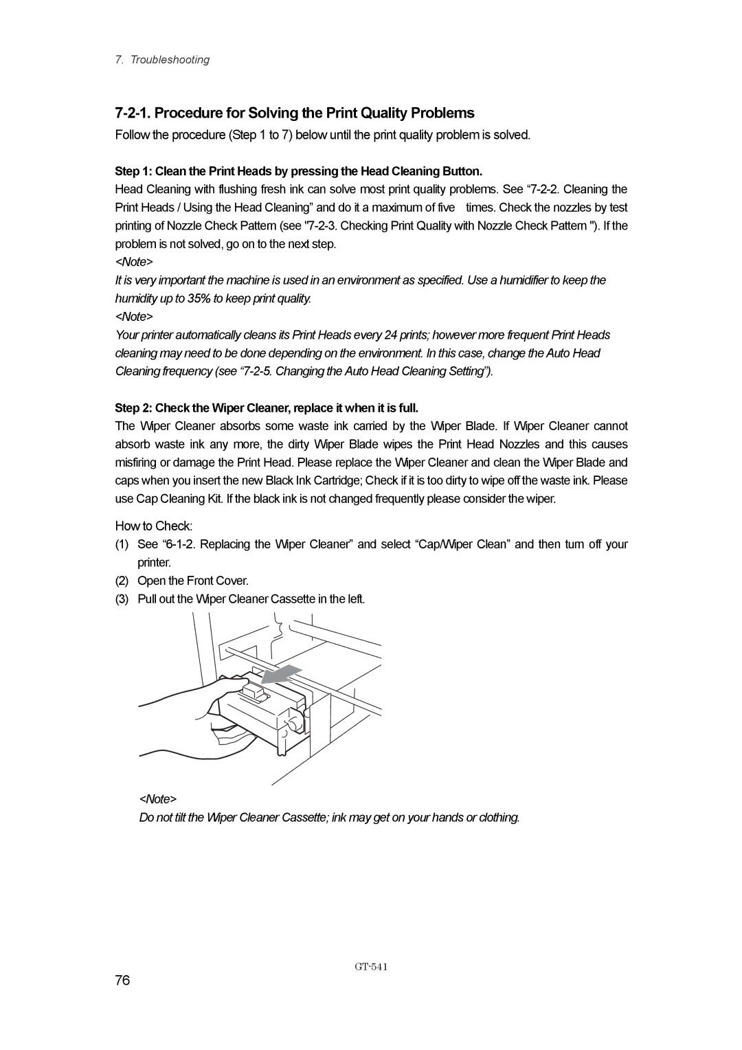 Brother GT-%$!, GT541 instruction manual Procedure for Solving the Print Quality Problems, How to Check 