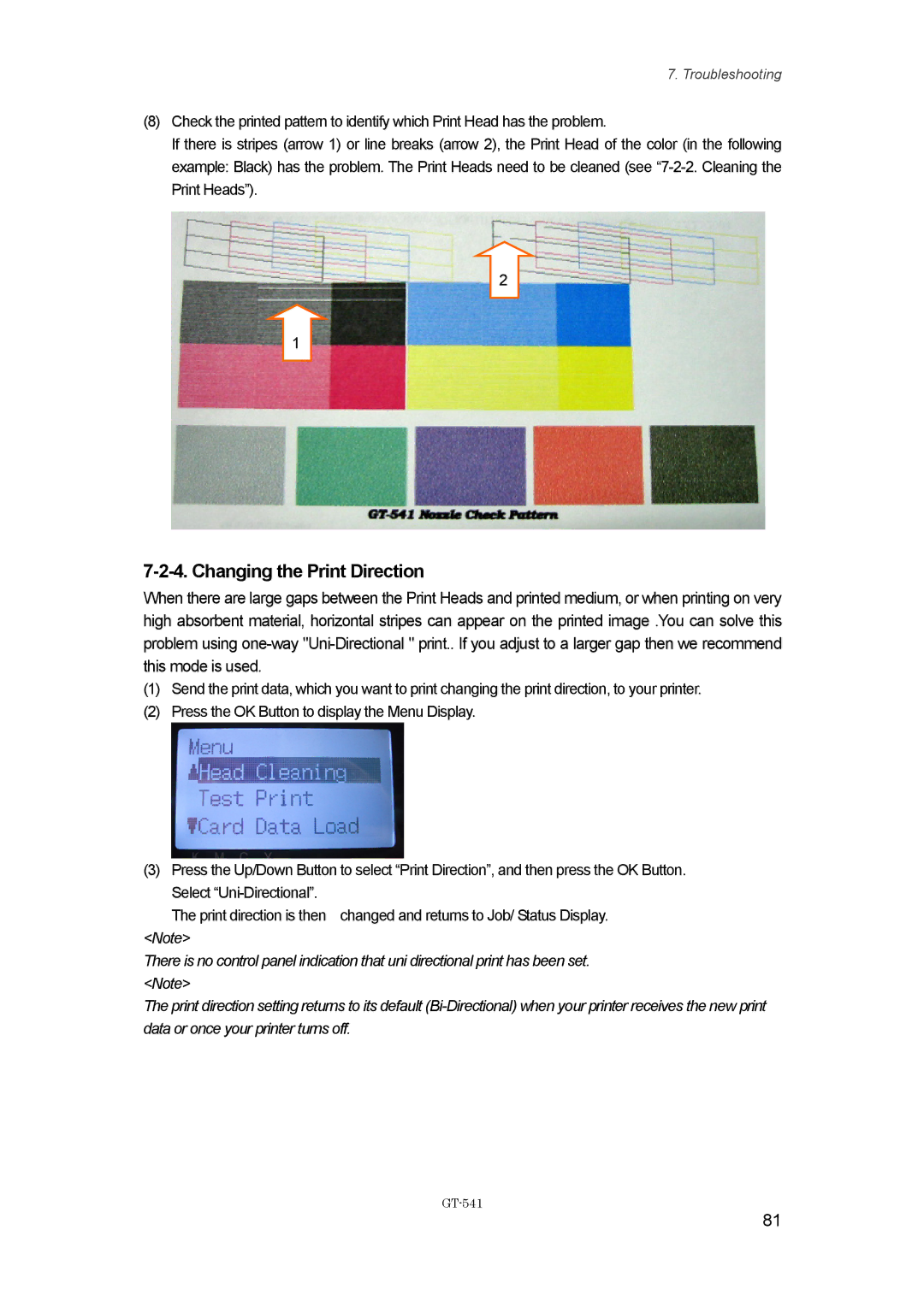 Brother GT541, GT-%$! instruction manual Changing the Print Direction 