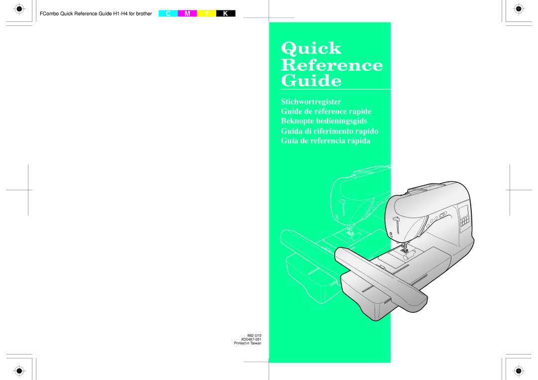 Brother 882-U10, H1-H4 manual Quick Reference Guide 