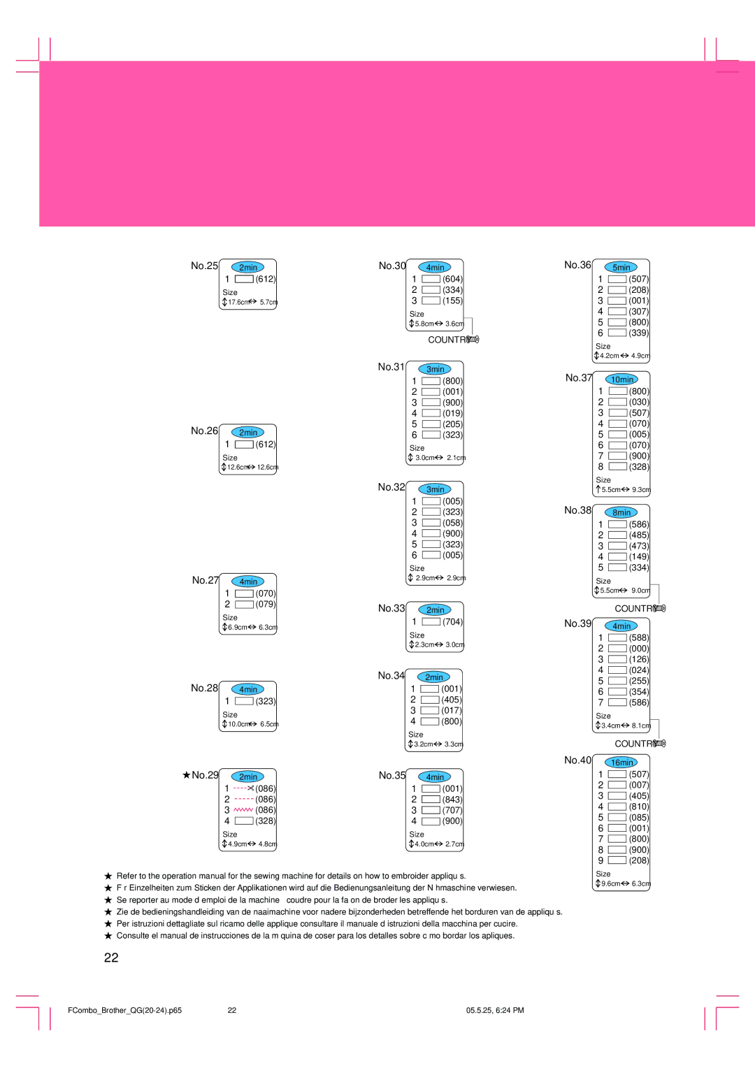 Brother H1-H4, 882-U10 manual No.25 2min 