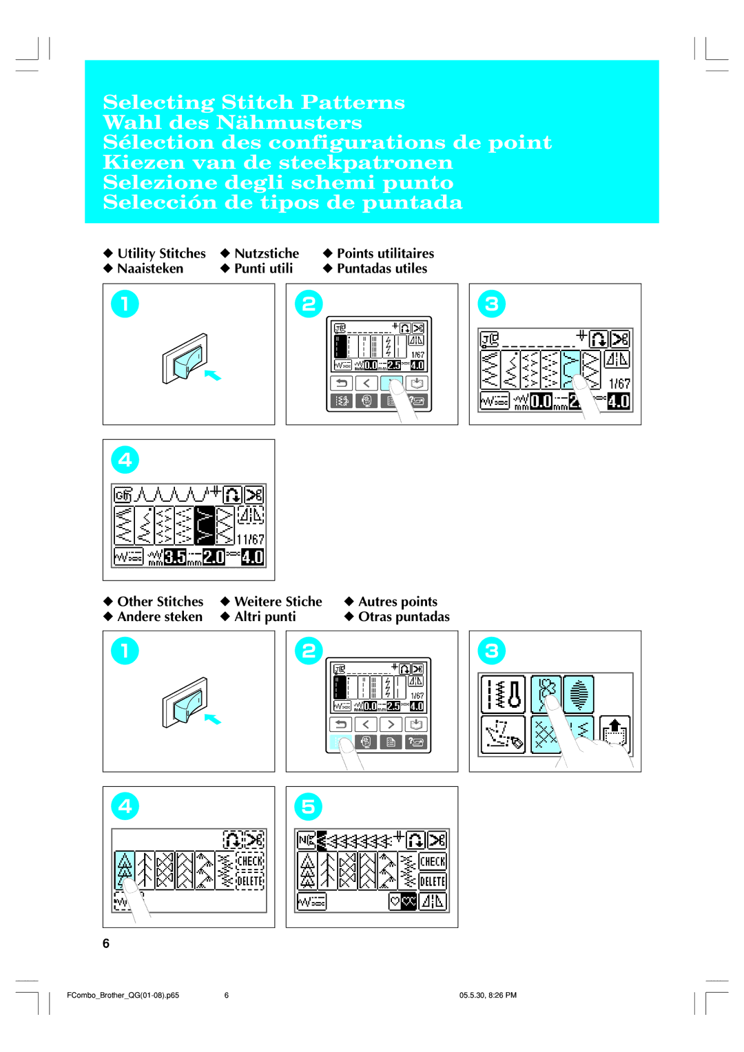 Brother H1-H4, 882-U10 manual Weitere Stiche Autres points 