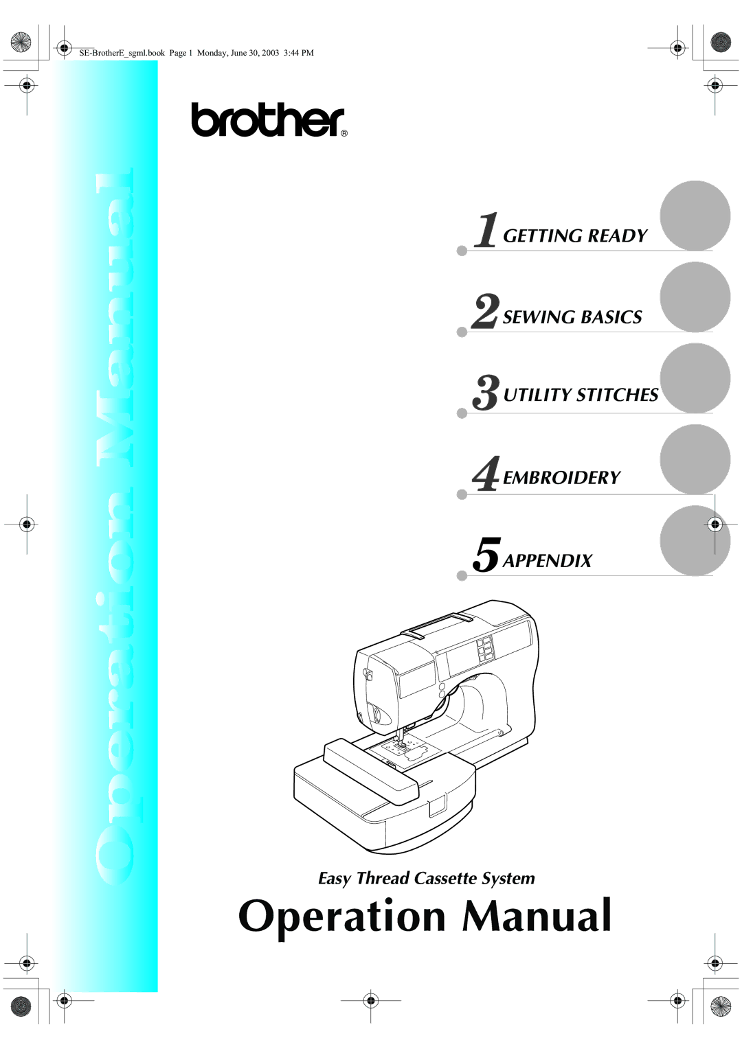 Brother HE 120 operation manual Easy Thread Cassette System 