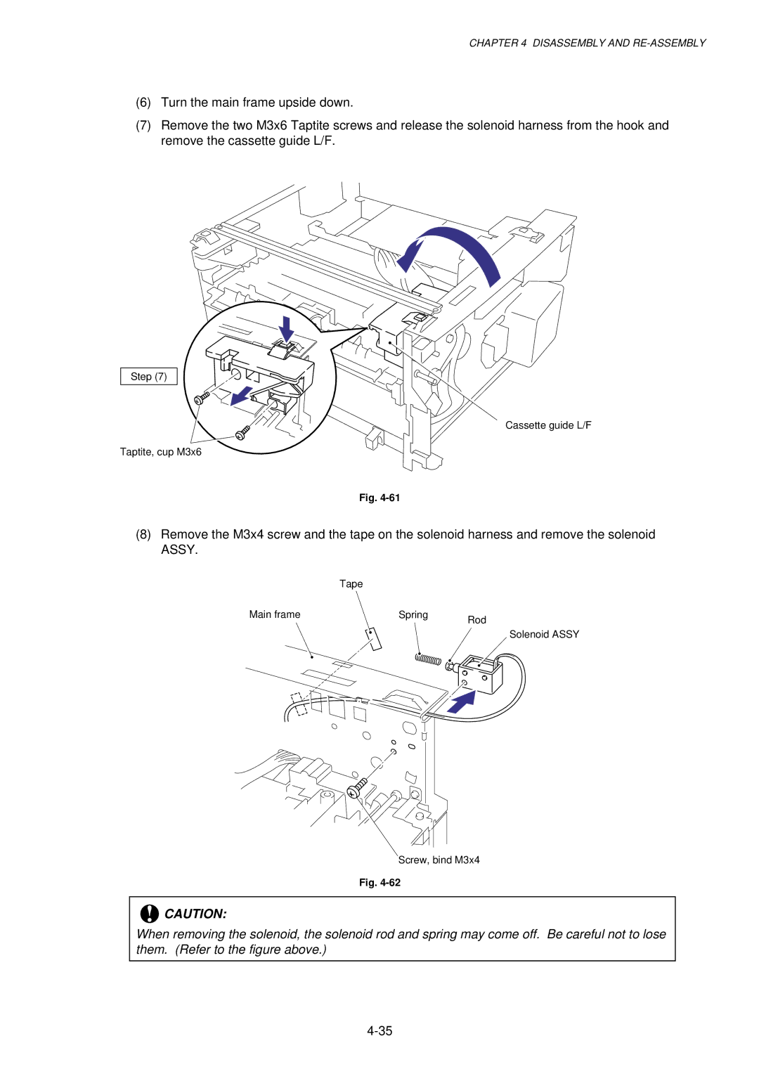 Brother HL-1030, 1240, 1250 service manual Step Cassette guide L/F Taptite, cup M3x6 