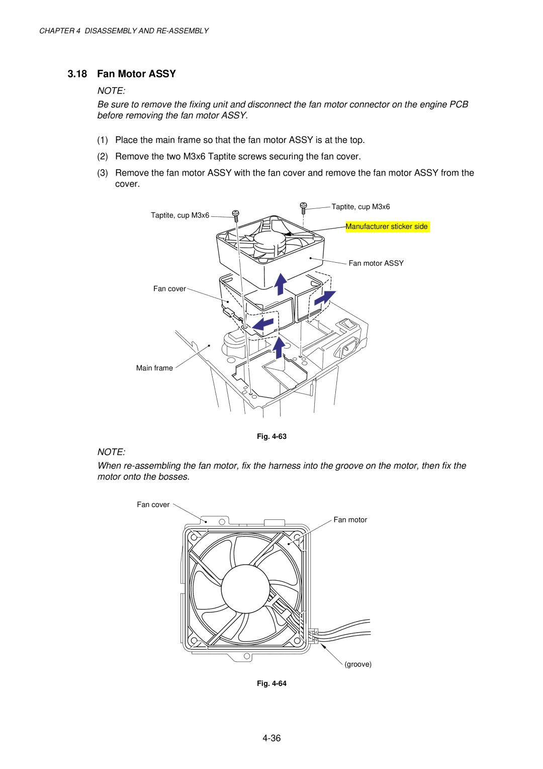 Brother 1240, HL-1030, 1250 service manual Fan Motor Assy 