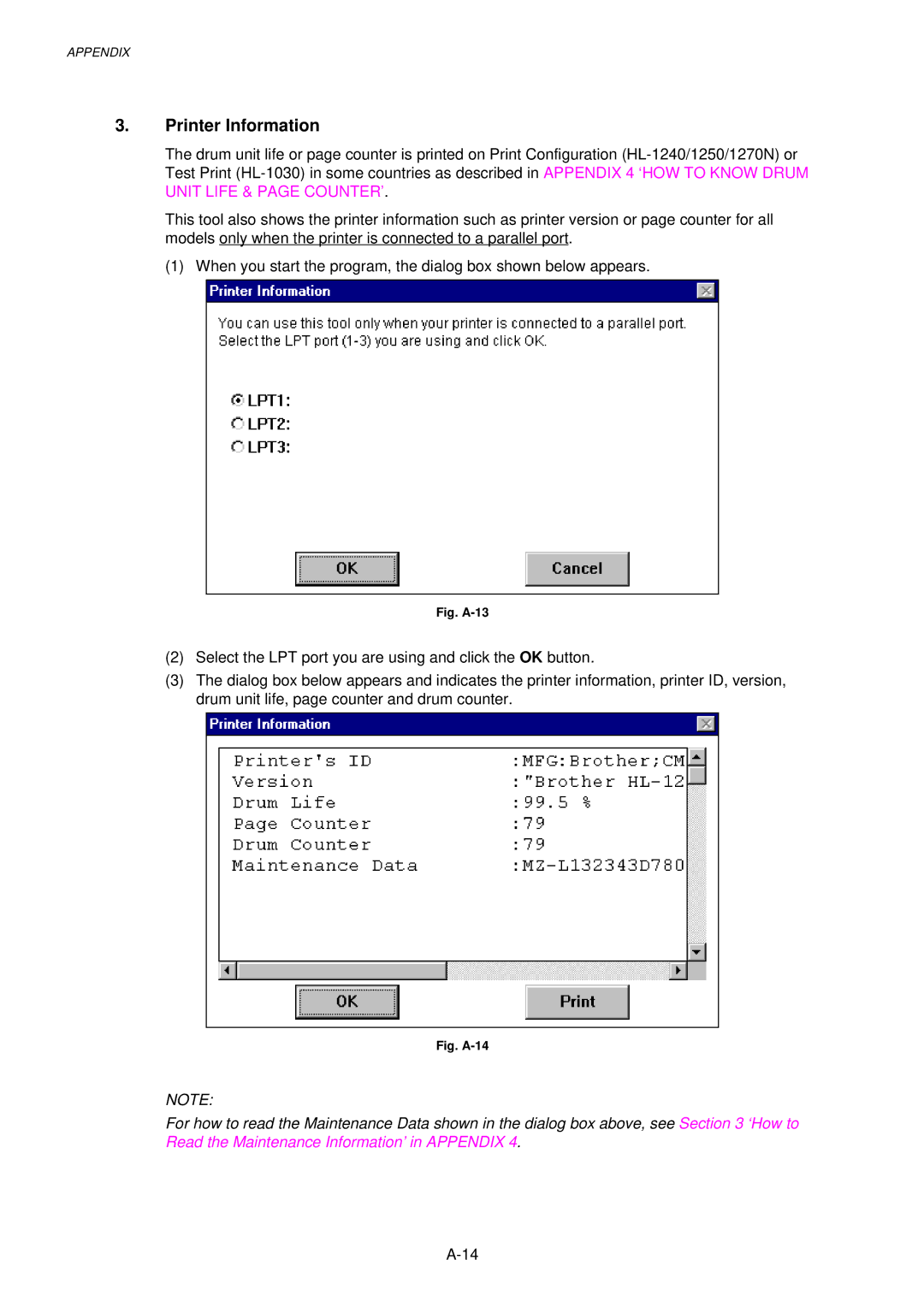 Brother HL-1030, 1240, 1250 service manual Printer Information, Fig. A-13 