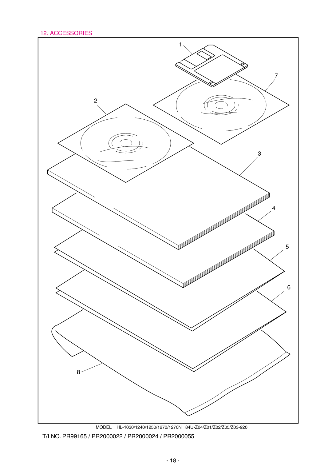 Brother HL-1030, 1240, 1250 service manual Accessories 