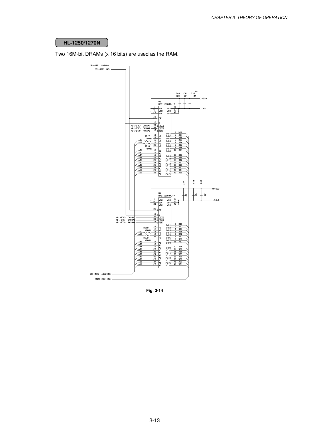 Brother 1240, HL-1030, 1250 service manual Two 16M-bit DRAMs x 16 bits are used as the RAM 