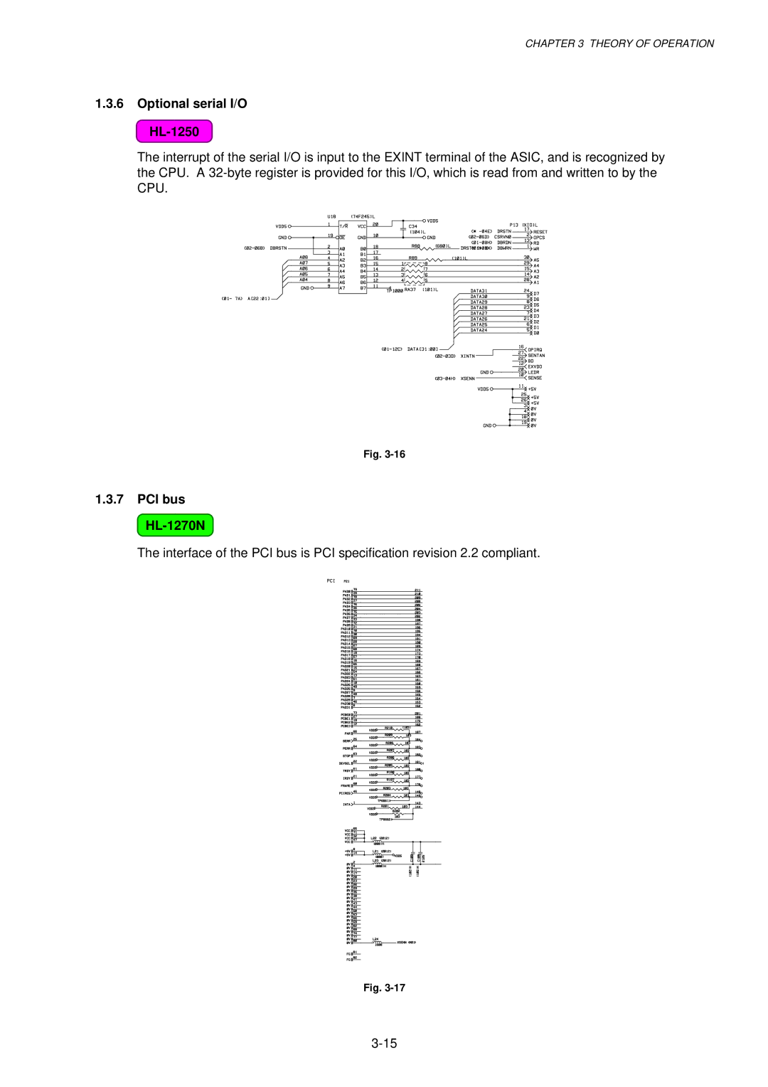 Brother HL-1030, 1240 service manual Optional serial I/O HL-1250, PCI bus HL-1270N 