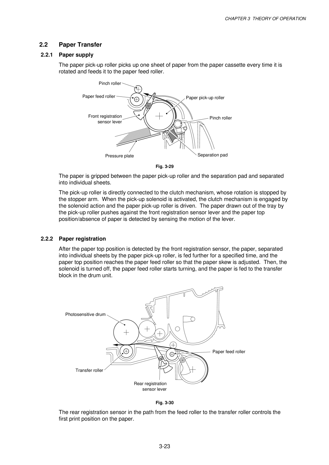 Brother 1250, HL-1030, 1240 service manual Paper Transfer, Paper supply, Paper registration 