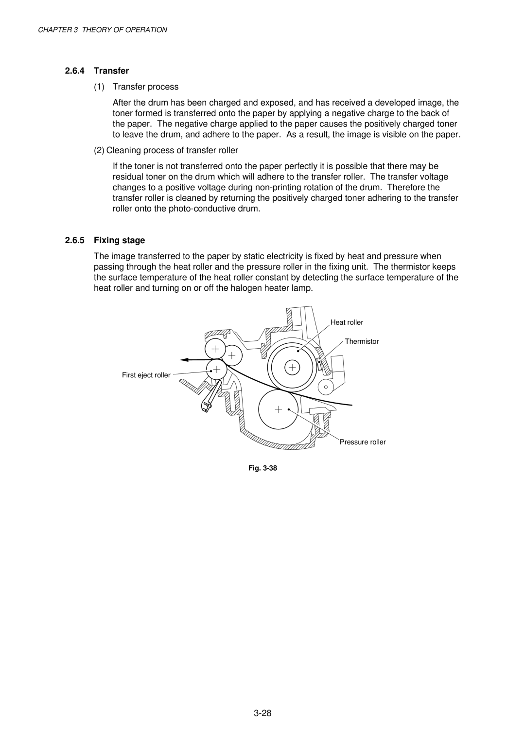 Brother 1240, HL-1030, 1250 service manual Transfer, Fixing stage 