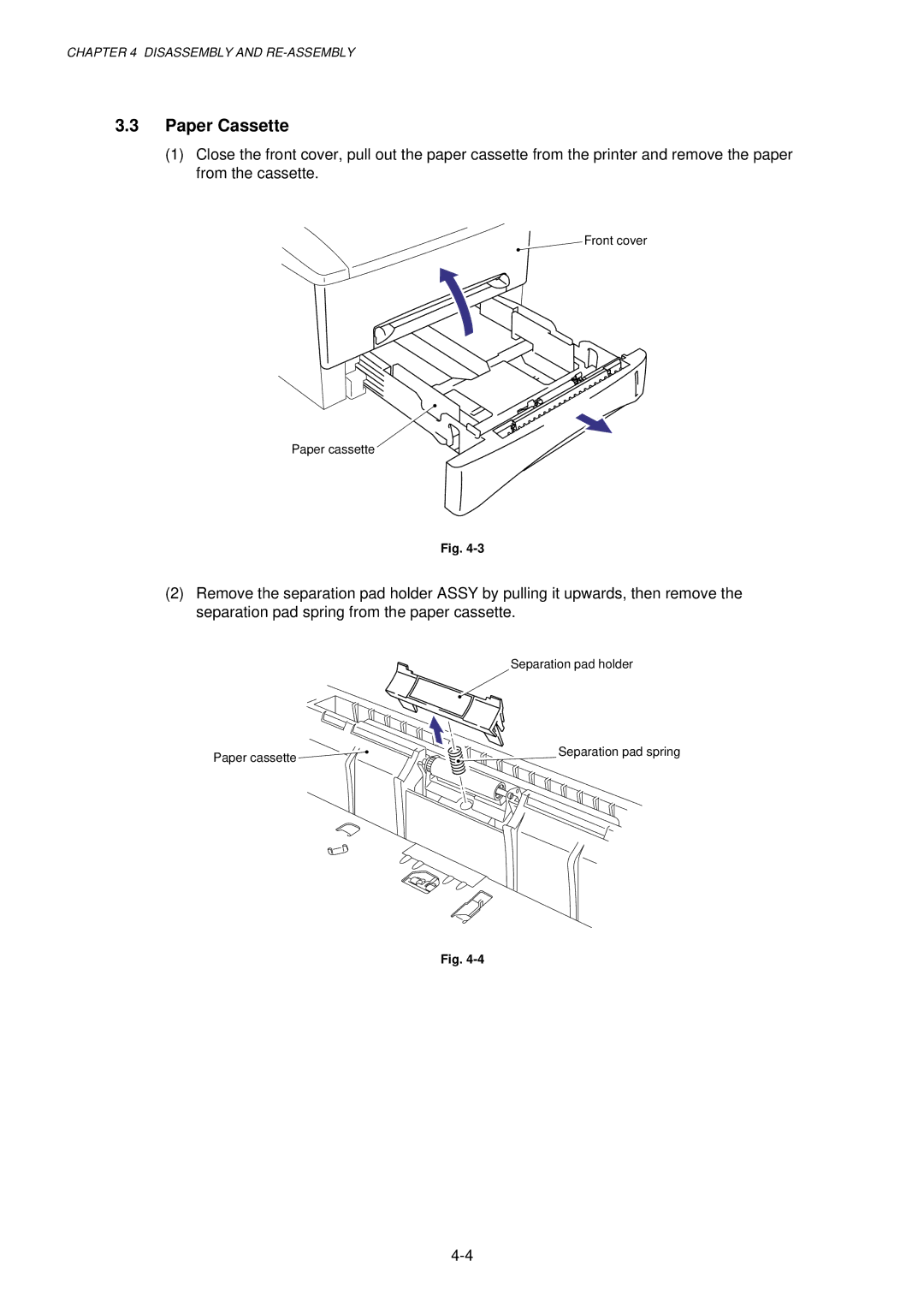 Brother 1250, HL-1030, 1240 service manual Paper Cassette 