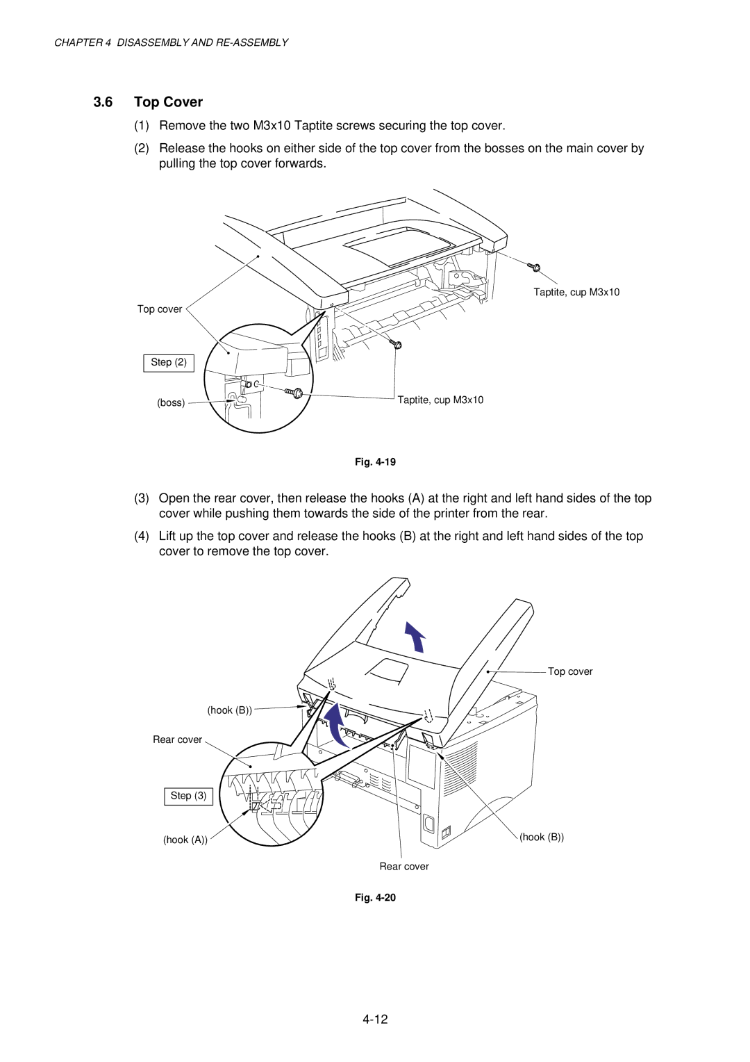 Brother 1240, HL-1030, 1250 service manual Top Cover 