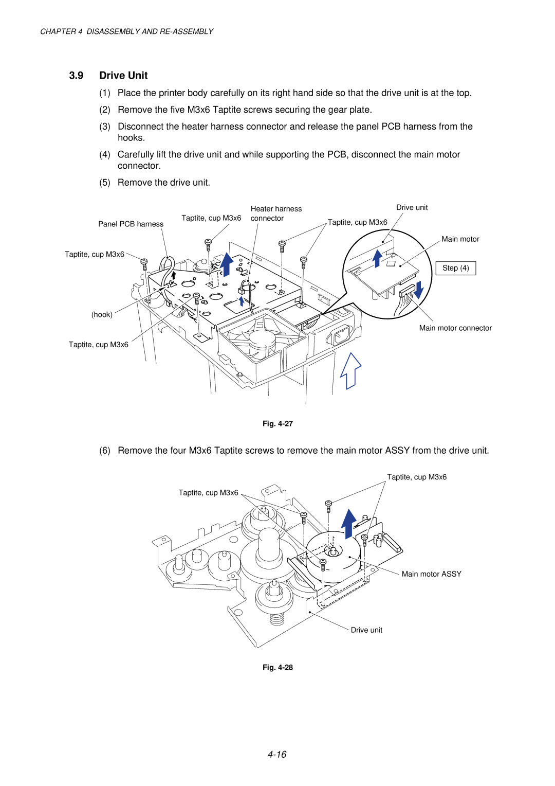 Brother 1250, HL-1030, 1240 service manual Drive Unit 