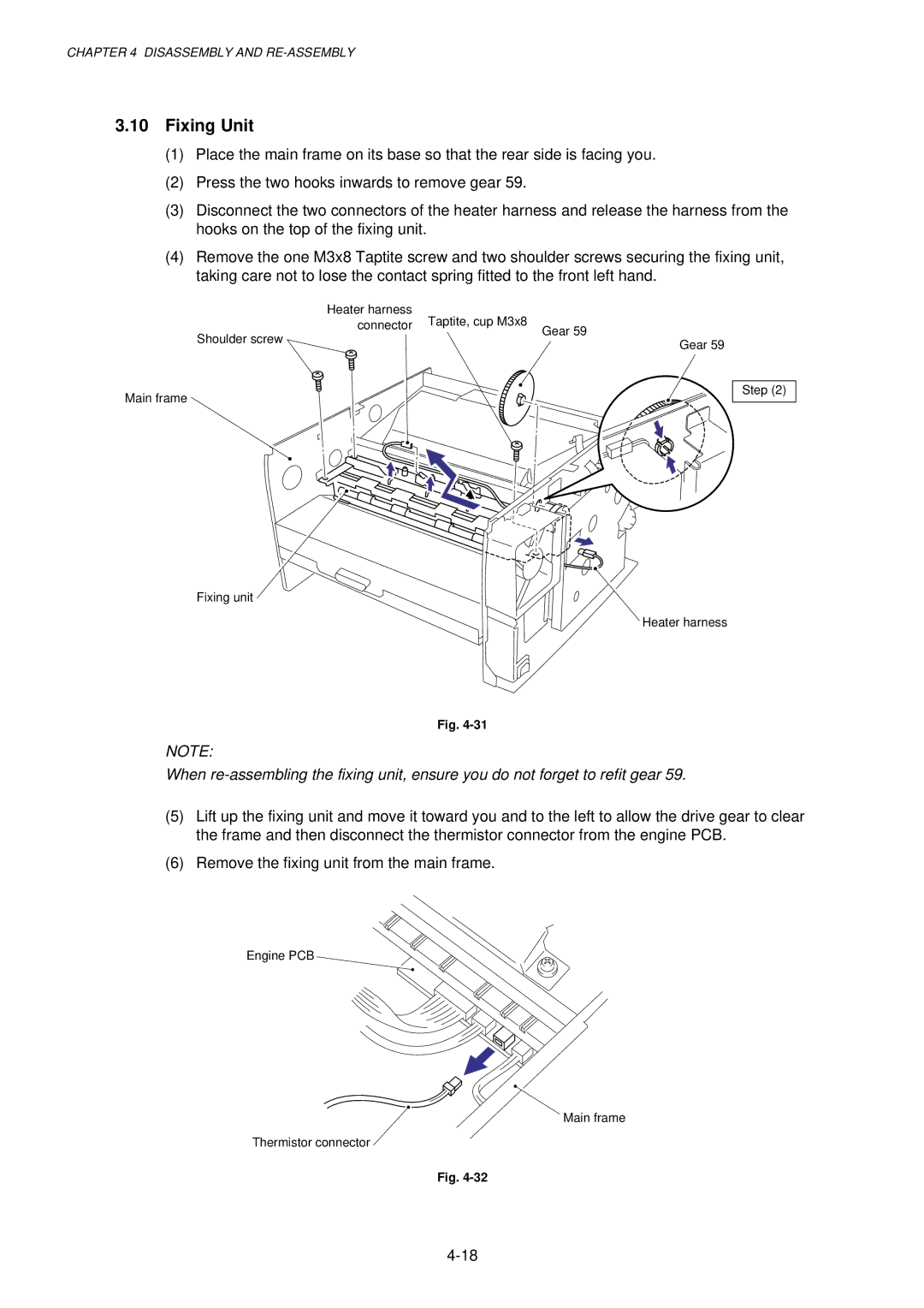 Brother 1240, HL-1030, 1250 service manual Fixing Unit 