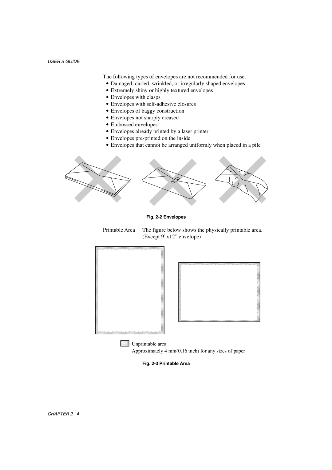 Brother HL-1060 Series manual Envelopes 