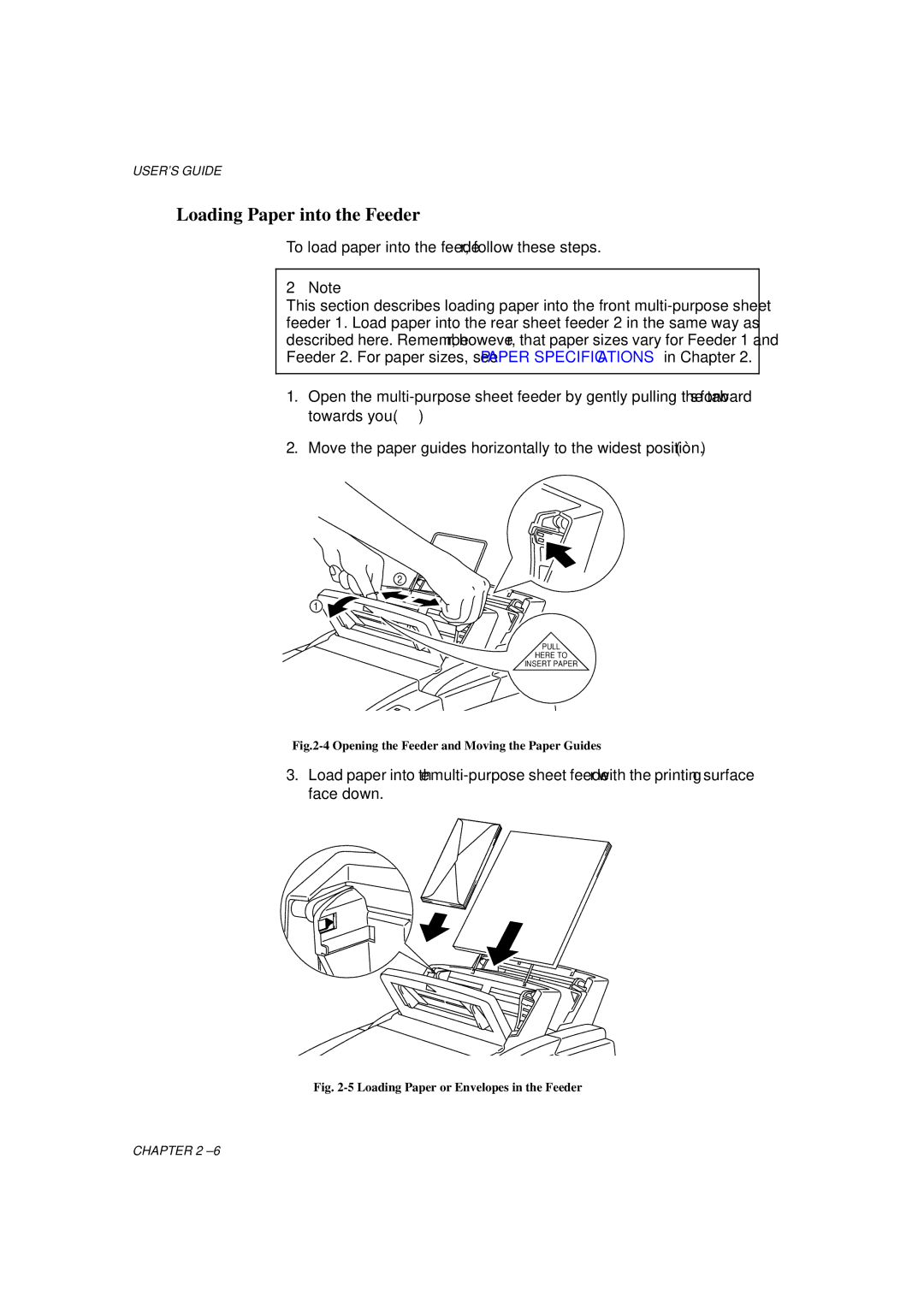 Brother HL-1060 Series manual Loading Paper into the Feeder, Opening the Feeder and Moving the Paper Guides 