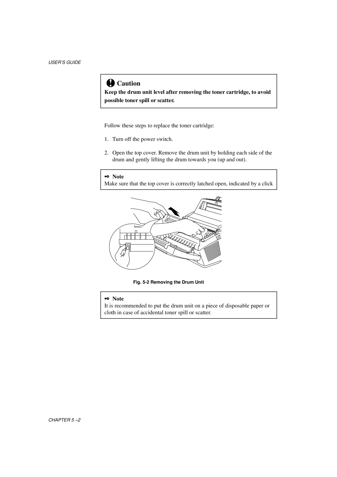 Brother HL-1060 Series manual Removing the Drum Unit 