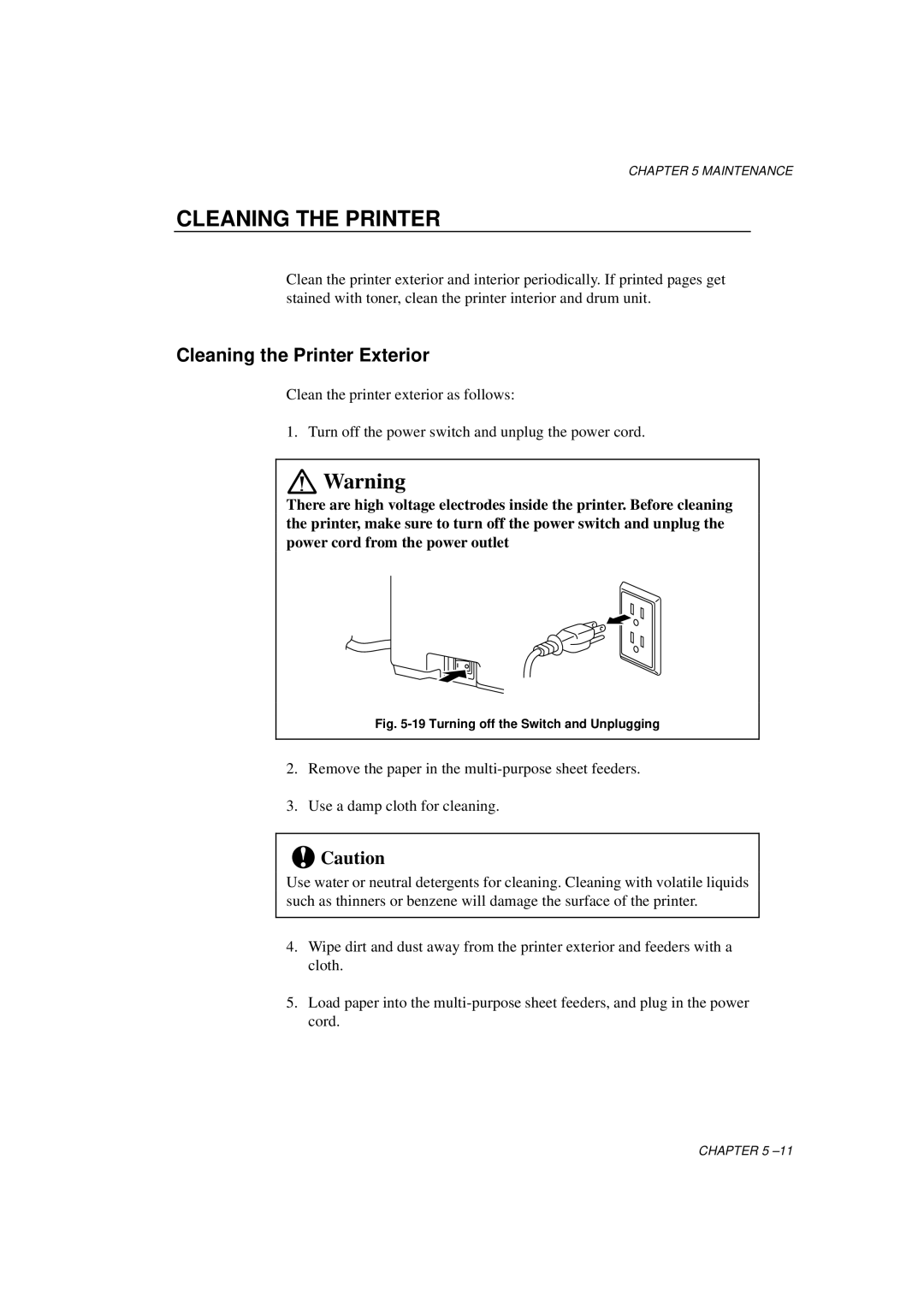 Brother HL-1060 Series manual Cleaning the Printer Exterior 