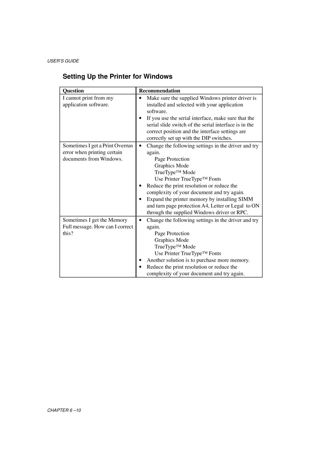 Brother HL-1060 Series manual Setting Up the Printer for Windows, Question 