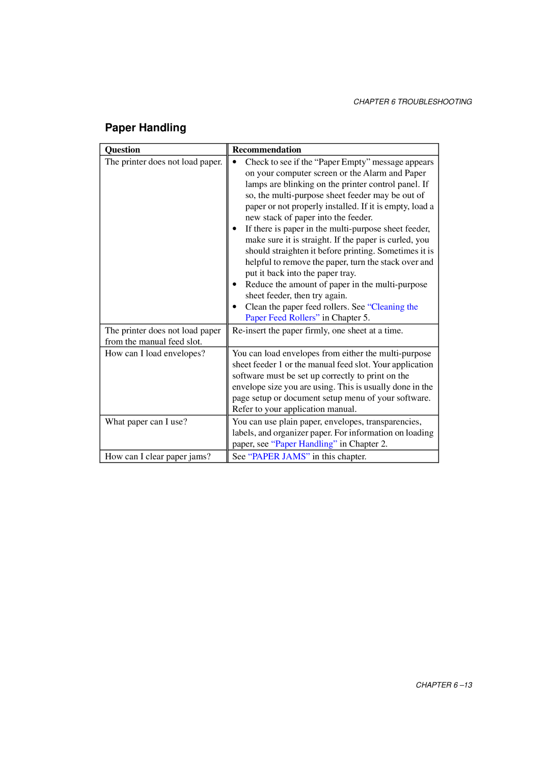 Brother HL-1060 Series manual Paper Handling 