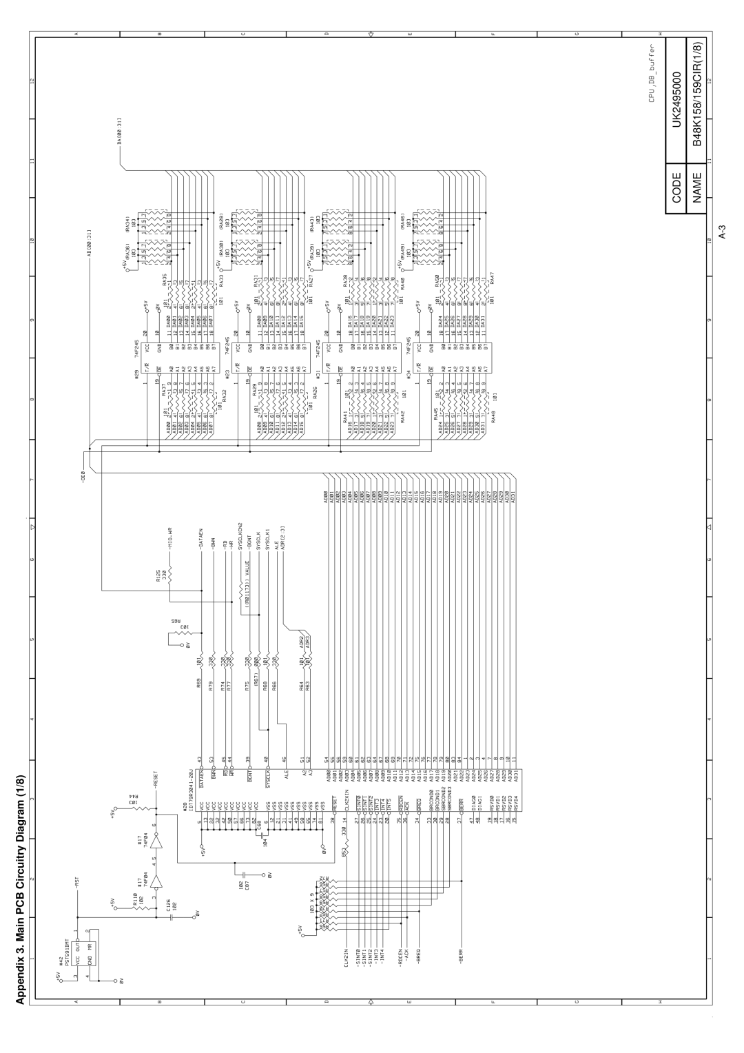 Brother HL-1260 service manual Appendix 3. Main PCB Circuitry Diagram 1/8 