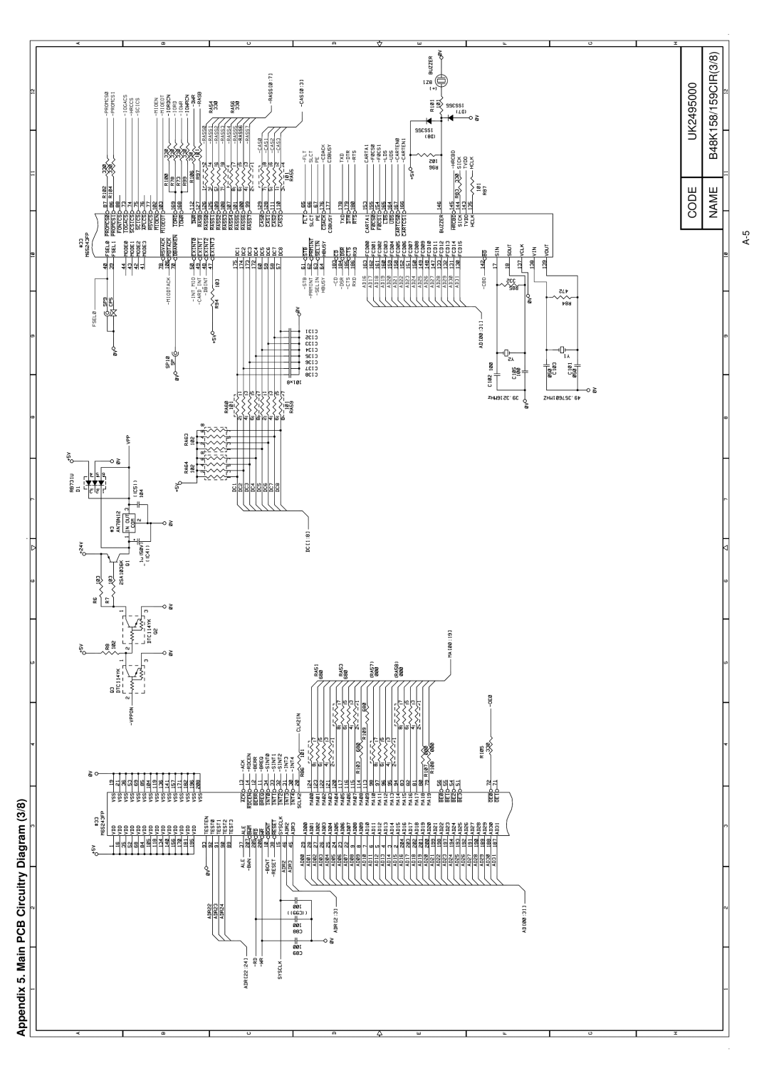 Brother HL-1260 service manual Appendix 5. Main PCB Circuitry Diagram 3/8 