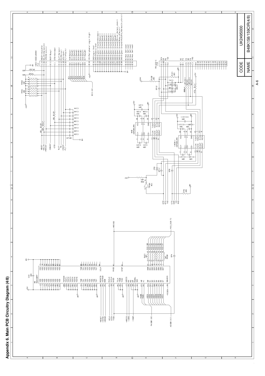 Brother HL-1260 service manual Appendix 6. Main PCB Circuitry Diagram 4/8 