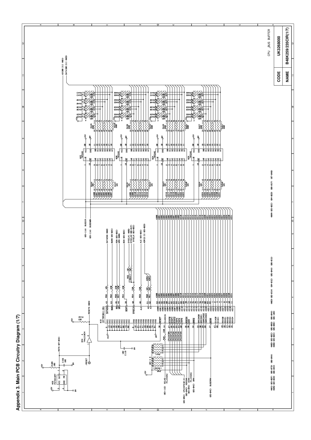 Brother HL-1260 service manual Appendix 3. Main PCB Circuitry Diagram 1/7 