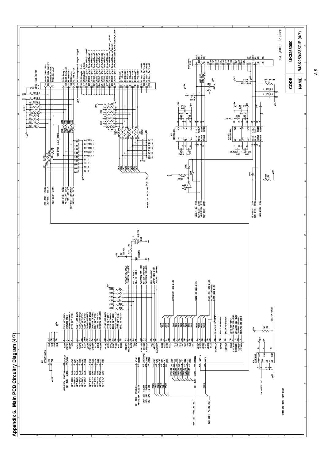 Brother HL-1260 service manual Appendix 6. Main PCB Circuitry Diagram 4/7 