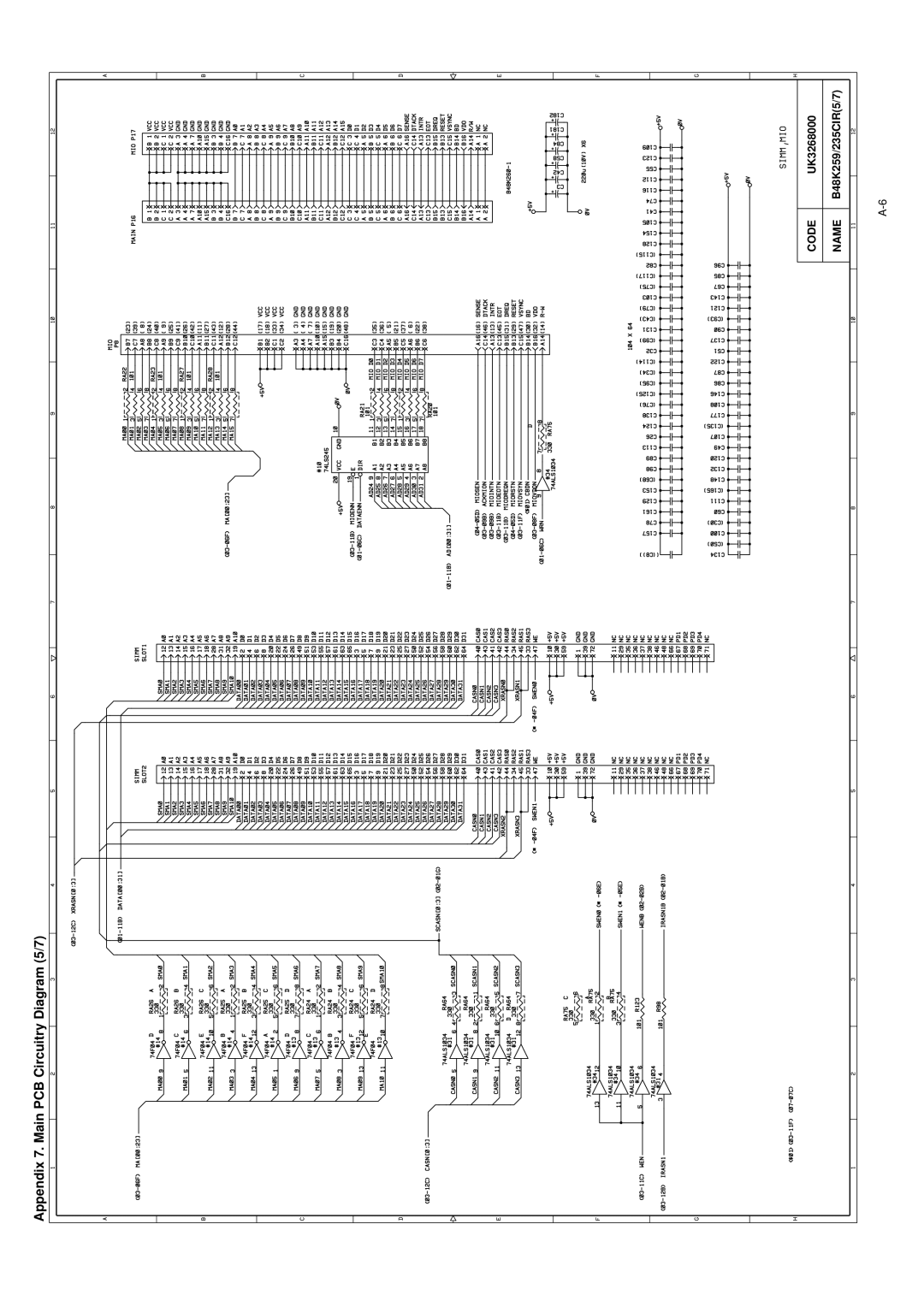 Brother HL-1260 service manual Appendix 7. Main PCB Circuitry Diagram 5/7 