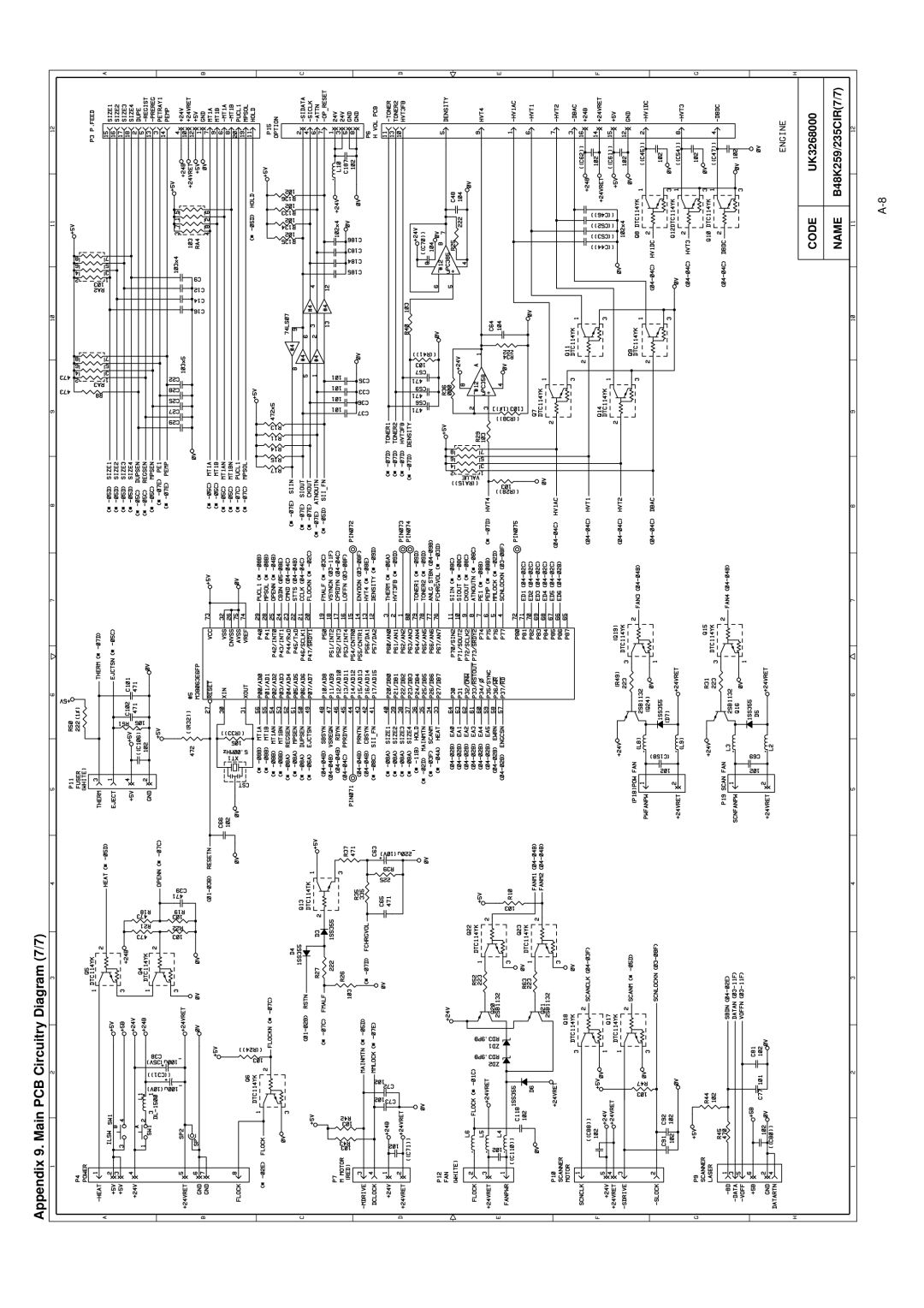 Brother HL-1260 service manual Appendix 9. Main PCB Circuitry Diagram 7/7 