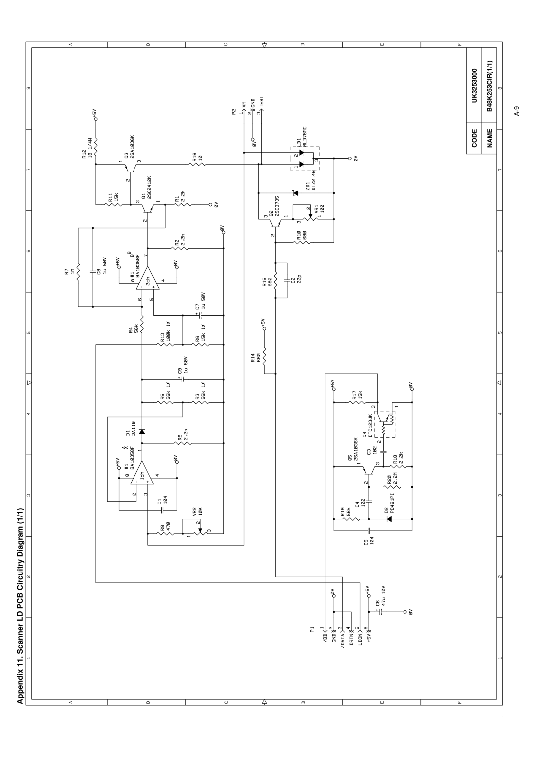 Brother HL-1260 service manual Appendix 11. Scanner LD PCB Circuitry Diagram 1/1 